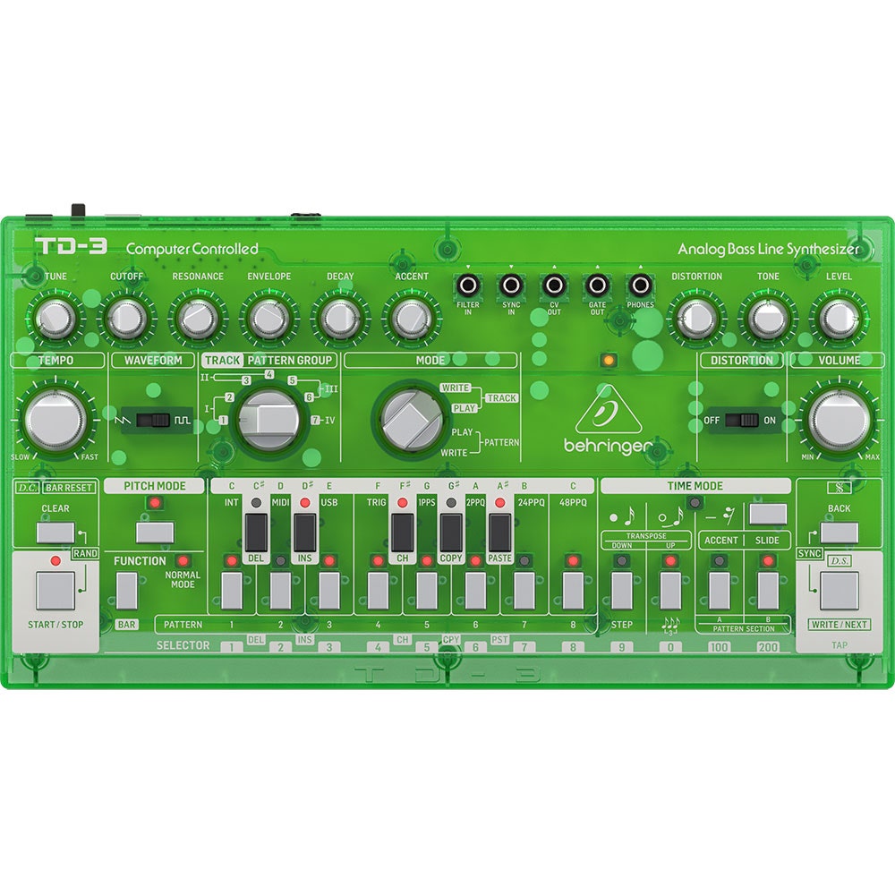 Behringer TD-3 Analog Bass Line Synthesizer - Translucent Green