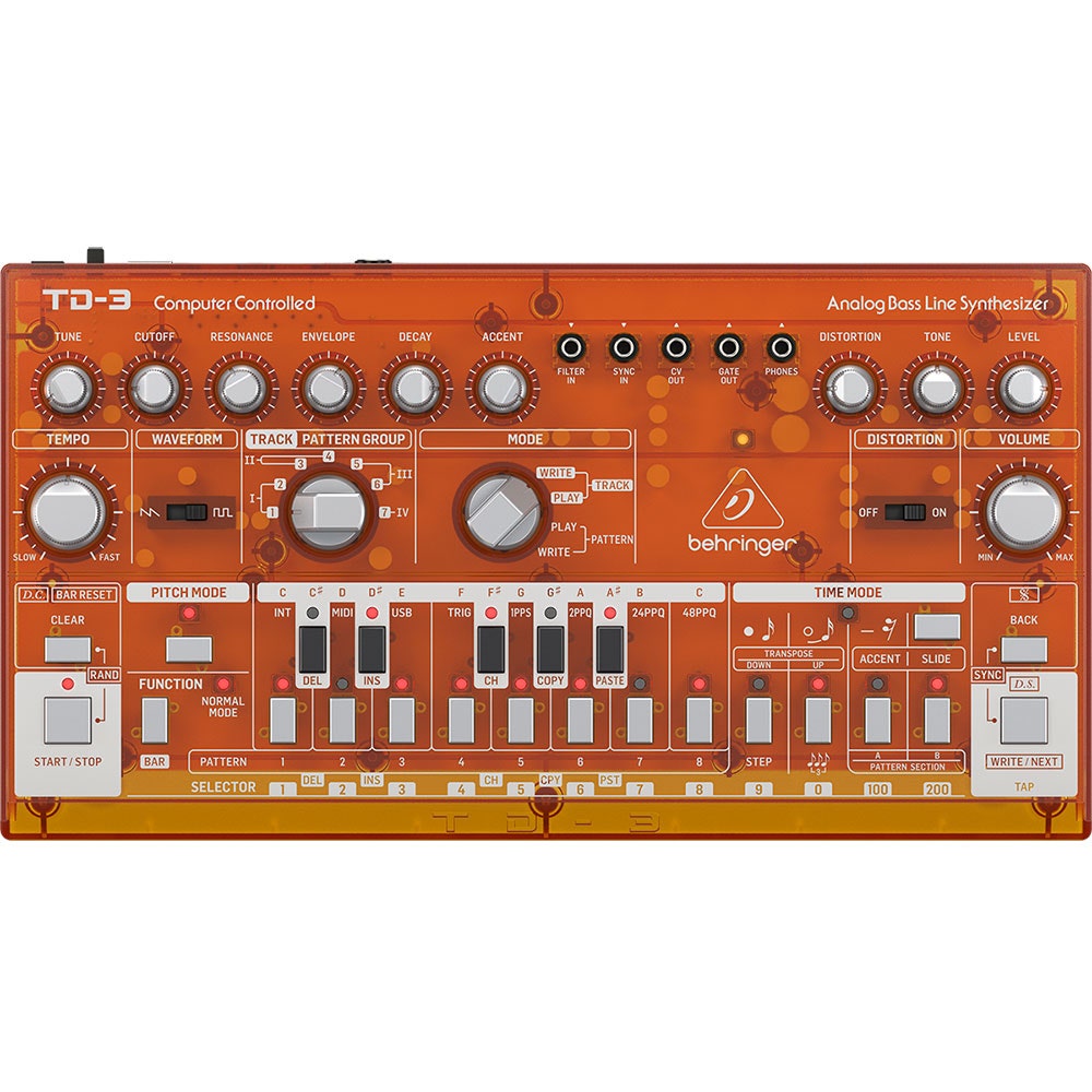 (ちくわぶ)Behringer TD-3 アナログシンセサイザー Behringer TD-3 Analog Bass Line Synthesizer - Translucent Orange