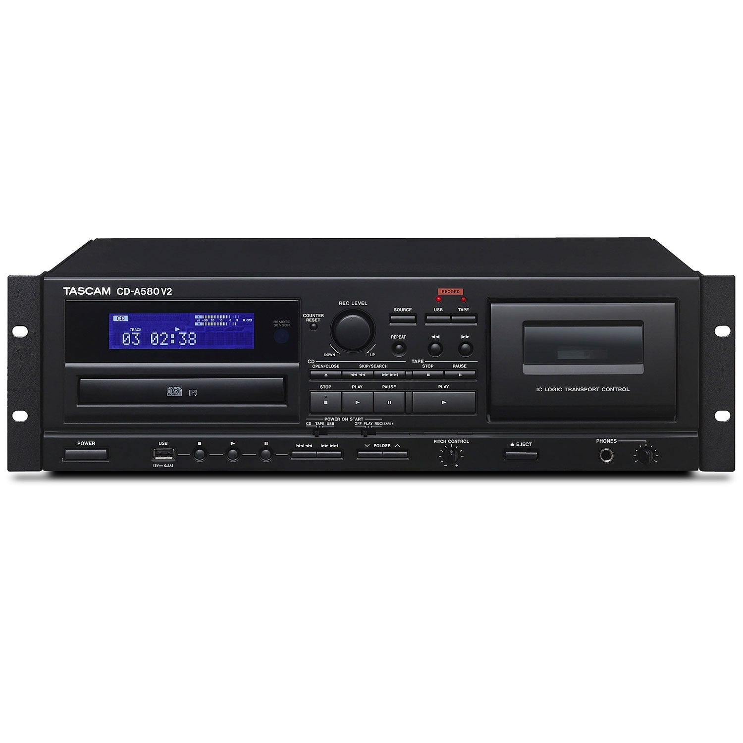 Tascam CD-A580 - Tascam V2 Cassette USB & CD Player/Recorder