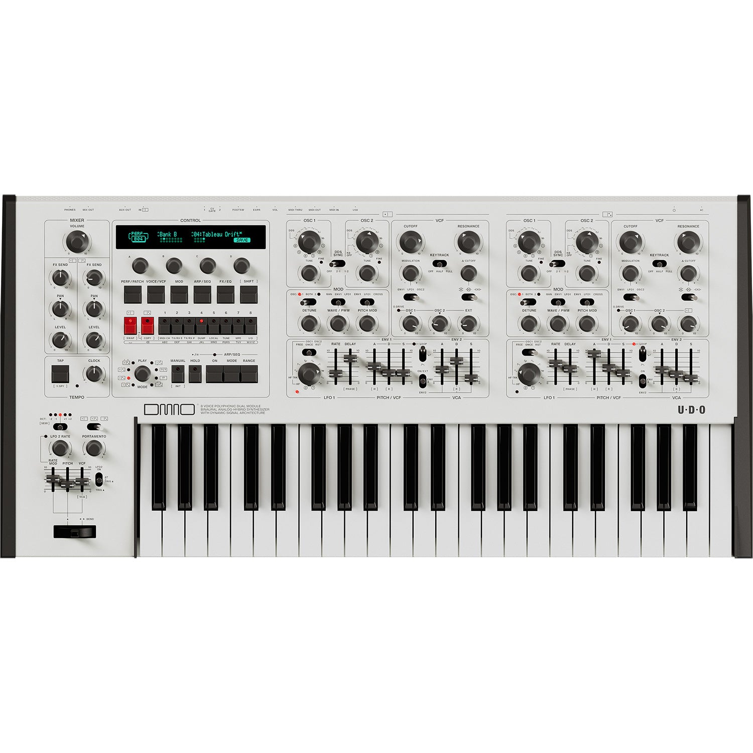 UDO Audio DMNO 8-Voice Polyphonic Keyboard Synthesizer - White