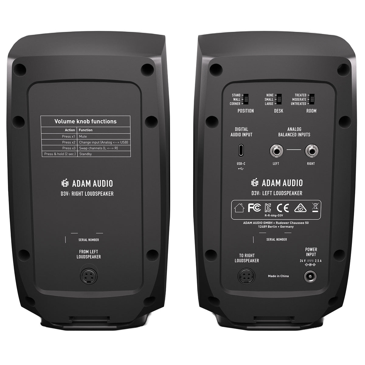 ADAM Audio D3V Active Desktop Monitor - Black, Pair