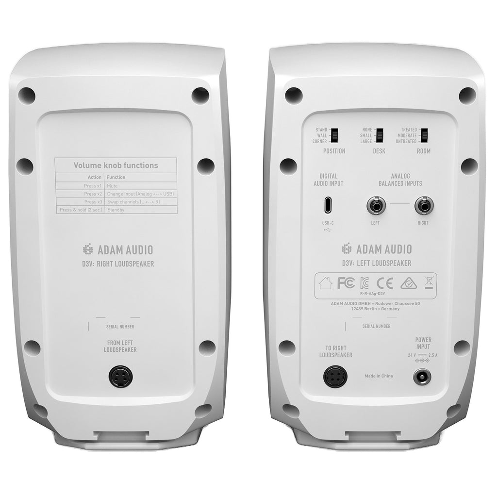 ADAM Audio D3V Active Desktop Monitor - White, Pair