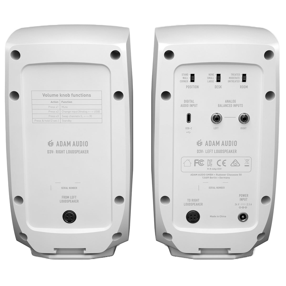 ADAM Audio D3V Active Desktop Monitor - White, Pair