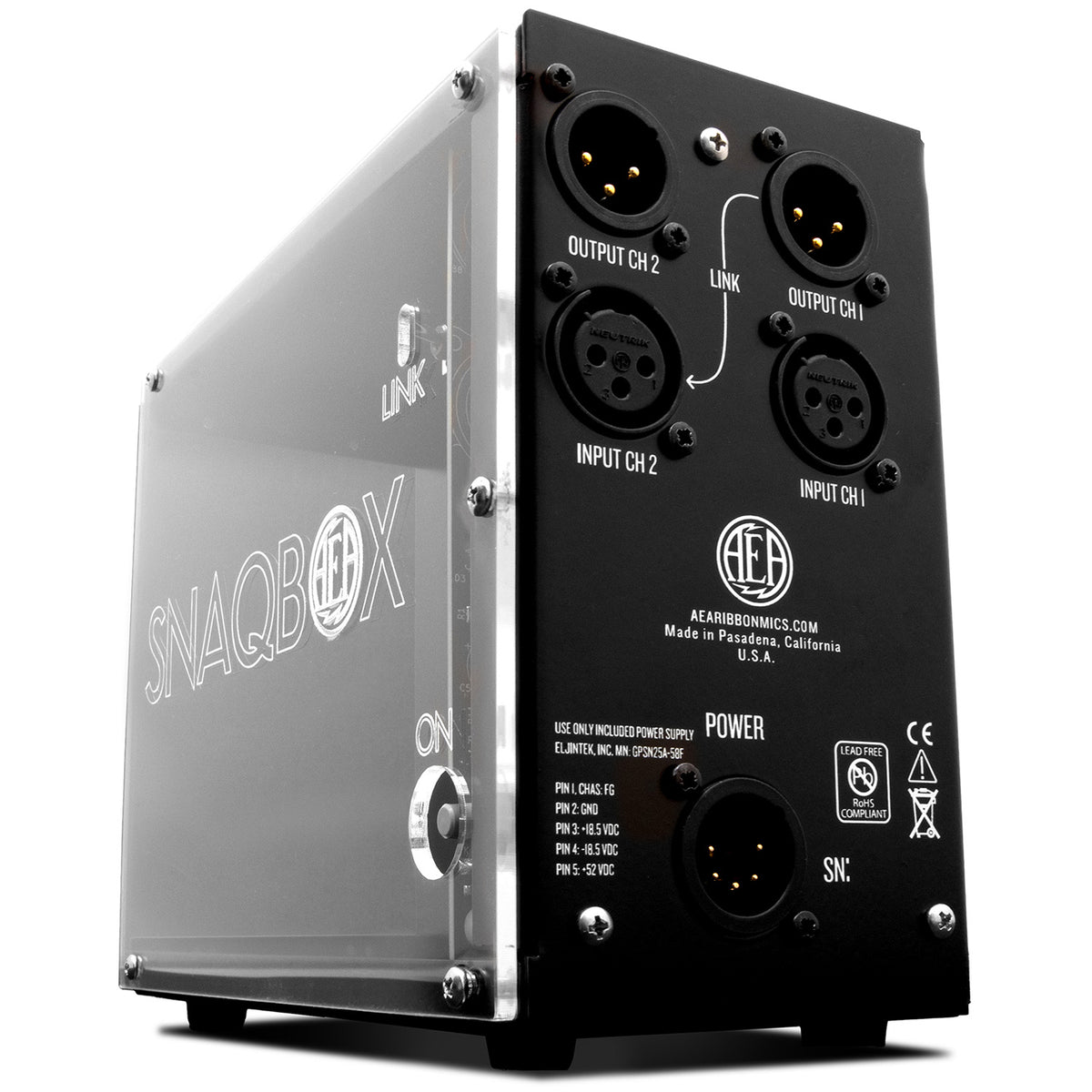 AEA Snaqbox 2-Slot 500 Series Rack - Clear