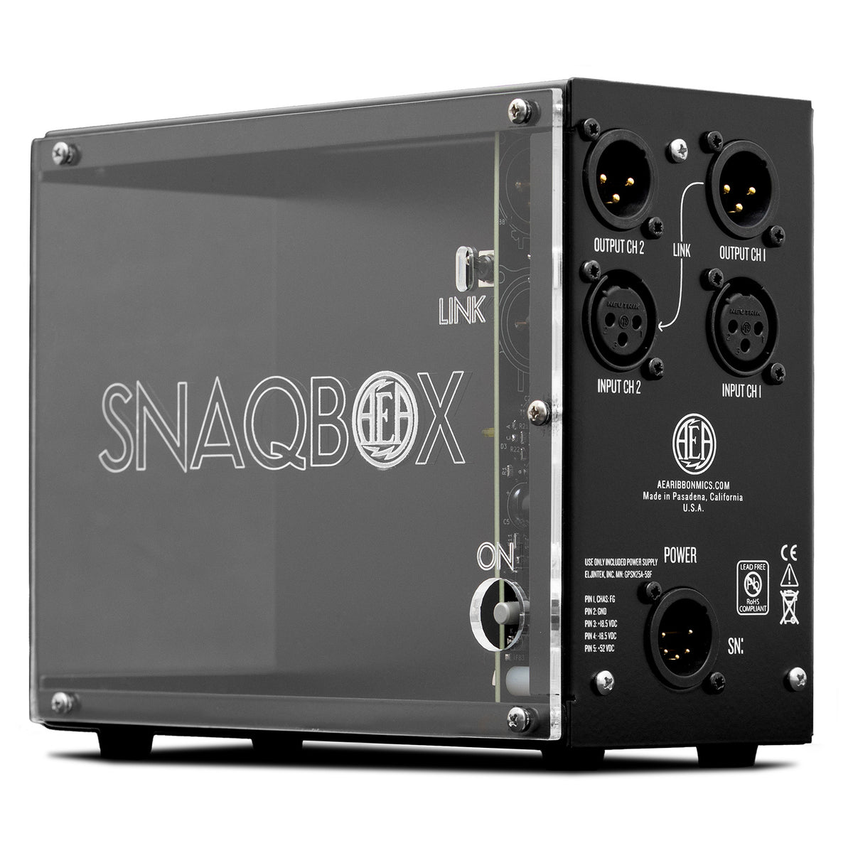 AEA Snaqbox 2-Slot 500 Series Rack - Clear