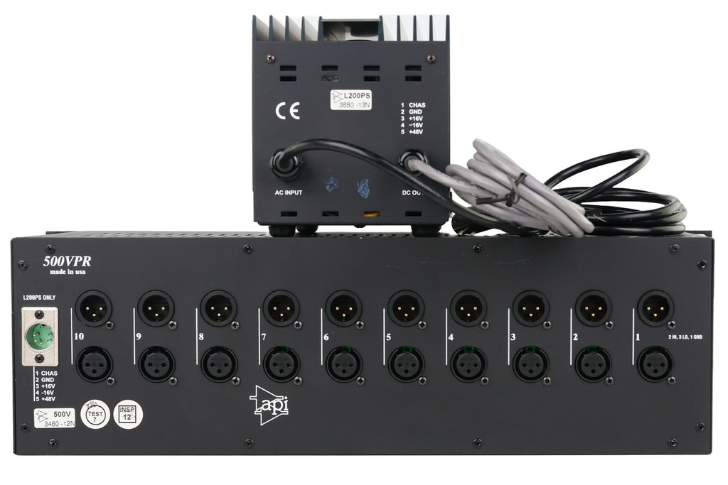 API 500VPR 500 Series 10-Slot Module Rack with PSU #3460-12N (Used)