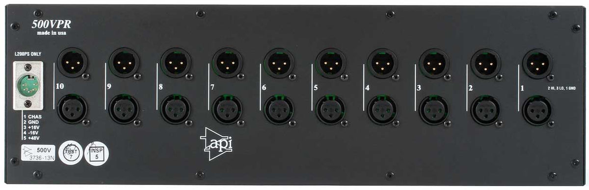 API 500VPR 10 Slot 500 Series Rack with PSU