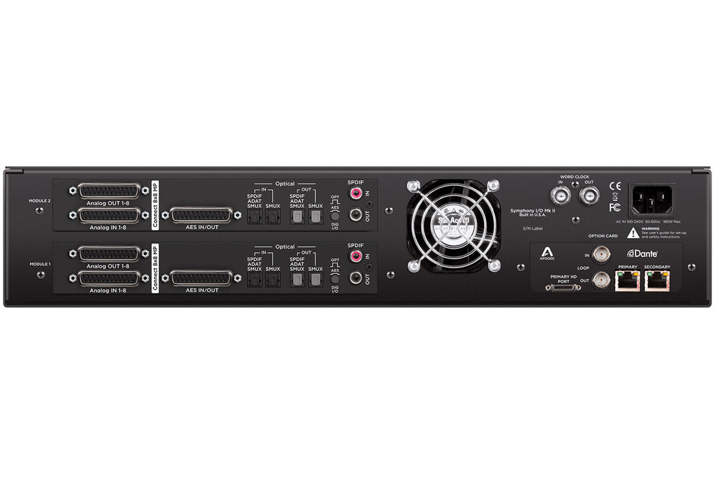 Apogee Symphony I/O Mk II Dante/Pro Tools HDX Interface with Two 8x8+8MP Modules