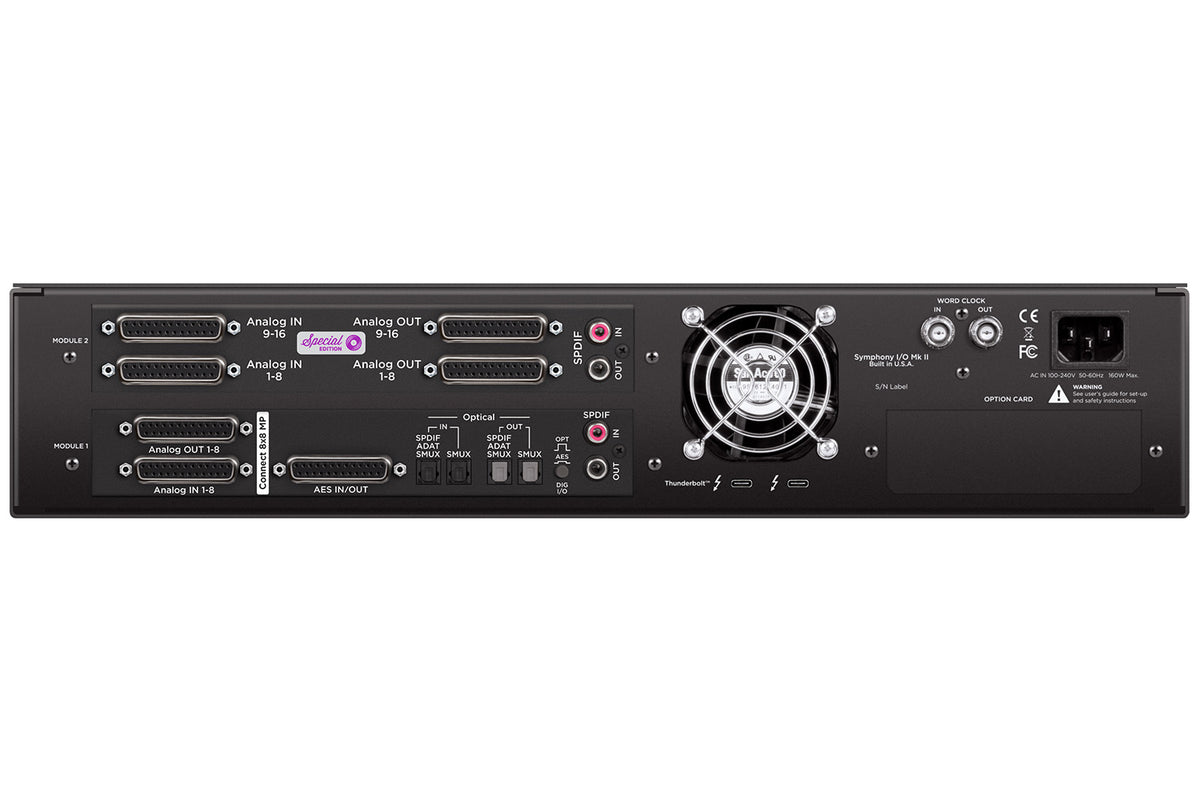 Apogee Symphony I/O MKII Thunderbolt 3 Interface with Connect8 and 16x16SE I/O Modules