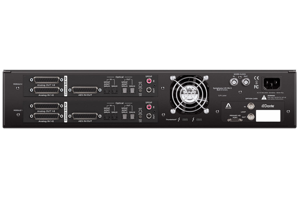 Apogee Symphony I/O MKII Thunderbolt 3 Interface with Pro Tools HD Card and Two Connect8 I/O Modules