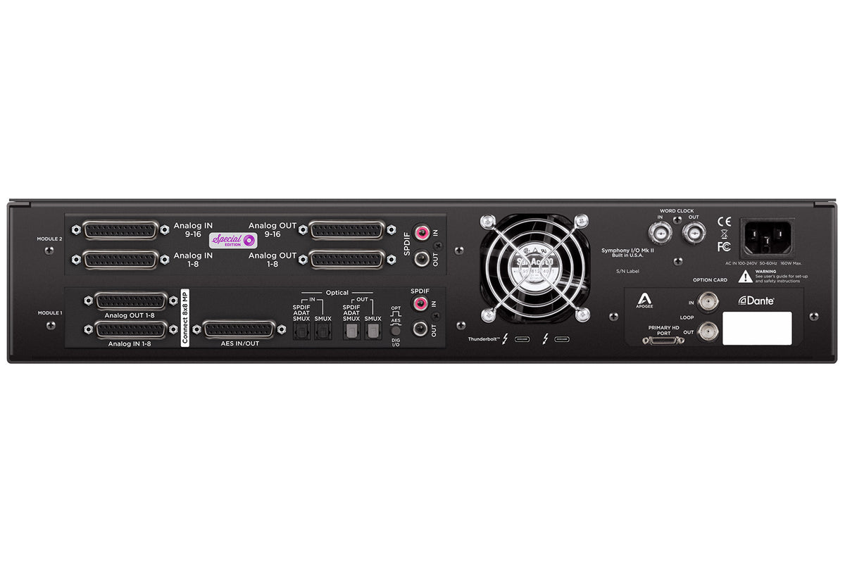 Apogee Symphony I/O MKII Thunderbolt 3 Interface with Pro Tools HD Card and Connect8 and 16x16SE I/O Modules