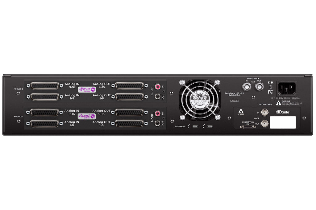 Apogee Symphony I/O MKII Thunderbolt 3 Interface with Pro Tools HD Card and Two 16x16SE I/O Modules