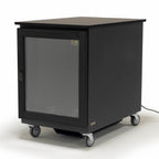 Argosy IsoBox PRO 12RU Sound Isolation Cabinet - Black Satin/Oak Trim, Left Door Swing