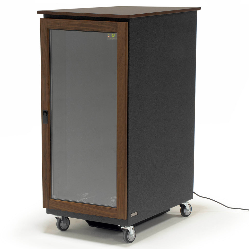 Argosy IsoBox PRO 24RU Sound Isolation Cabinet - Walnut Trim, Left Door Swing