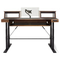 Argosy Radius Composer 61 Straight Desktop Workstation with Waterfall Edge - Oak Trim