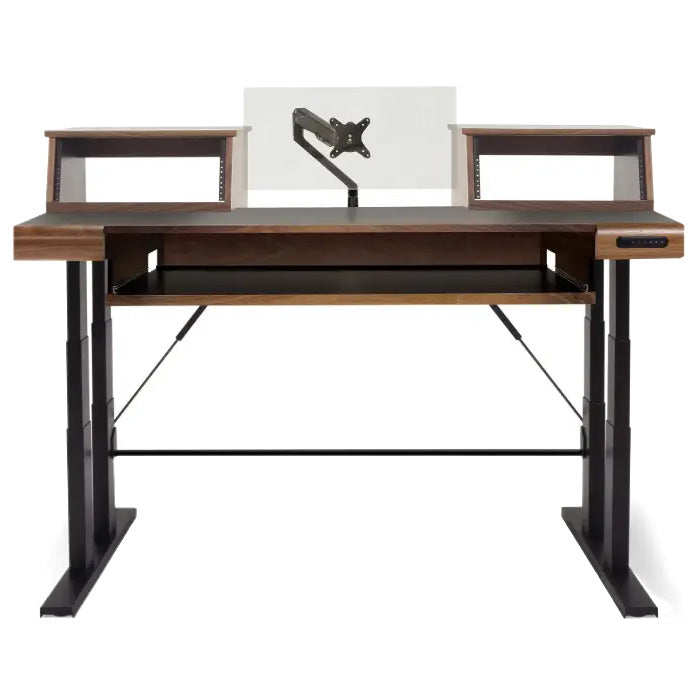 Argosy Radius Composer 61 Straight Desktop Workstation with Waterfall Edge - Oak Trim
