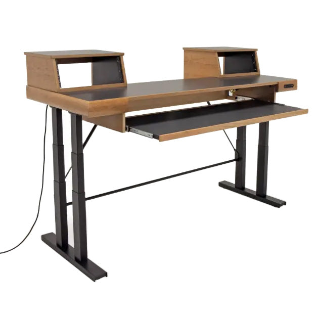Argosy Radius Composer 88 Straight Desktop Workstation with Waterfall Edge - Oak Trim