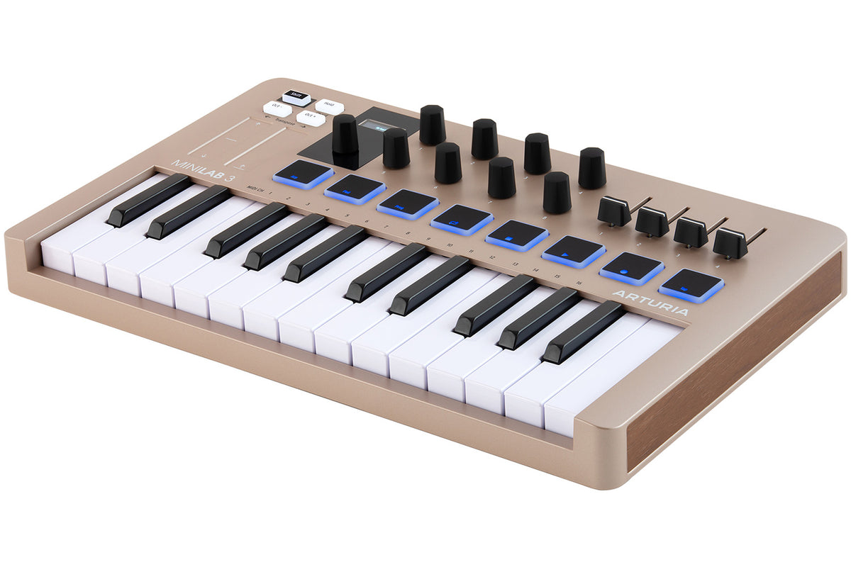 Arturia MiniLab 3 25-Note Compact MIDI Keyboard and Pad Controller - Champagne