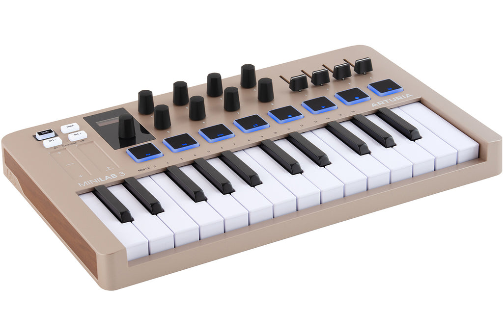 Arturia MiniLab 3 25-Note Compact MIDI Keyboard and Pad Controller - Champagne