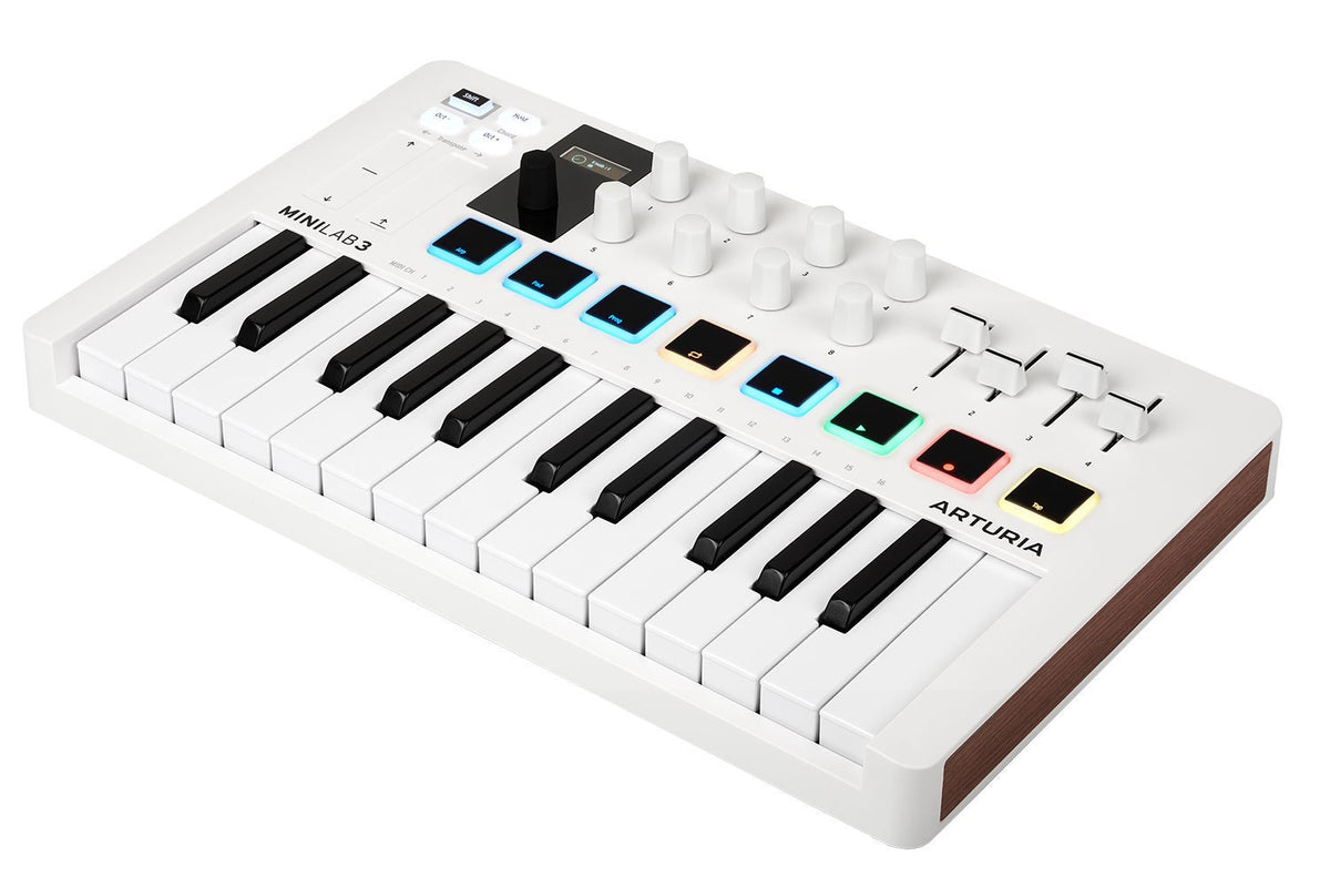Arturia MiniLab 3 25-Note Compact MIDI Keyboard and Pad Controller - White