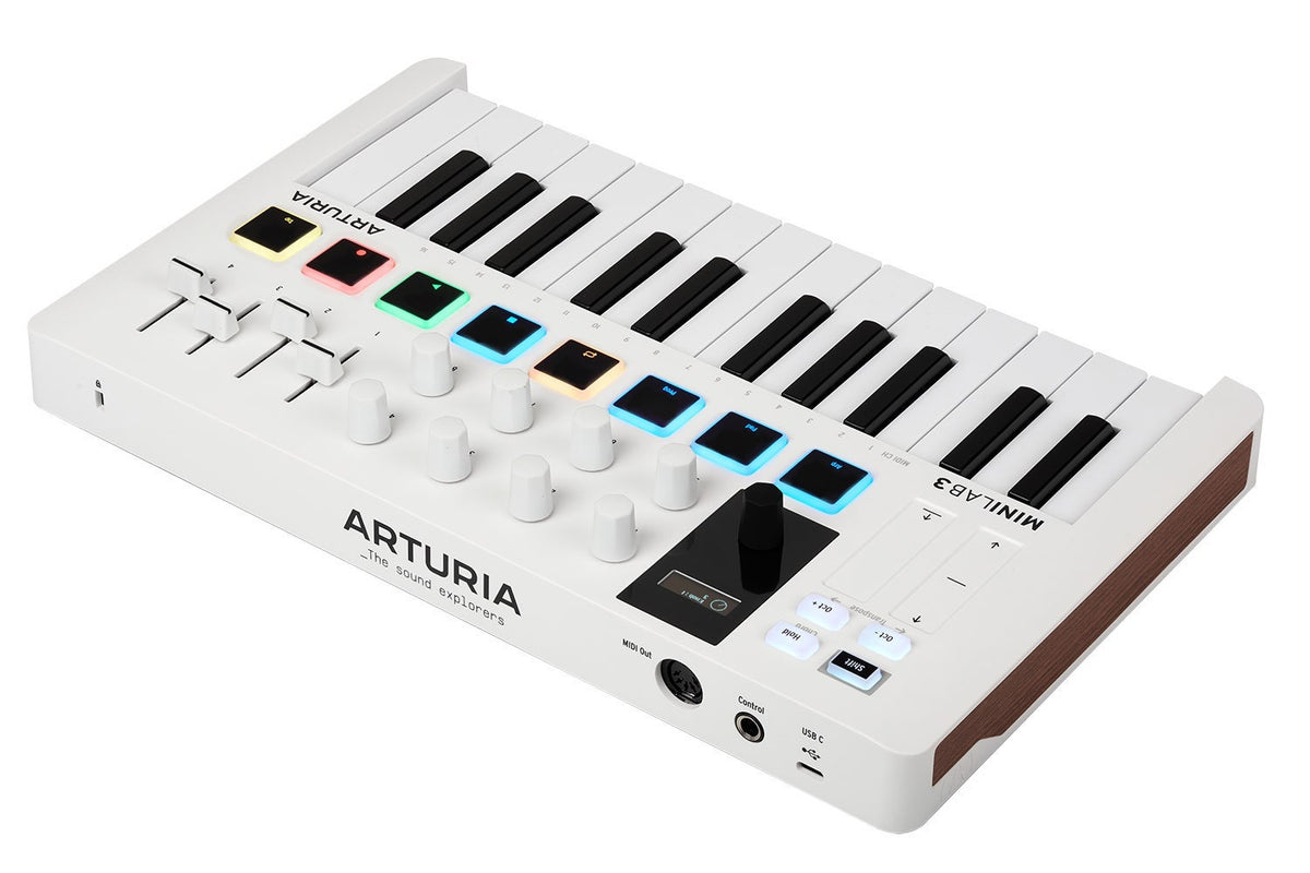 Arturia MiniLab 3 25-Note Compact MIDI Keyboard and Pad Controller - White