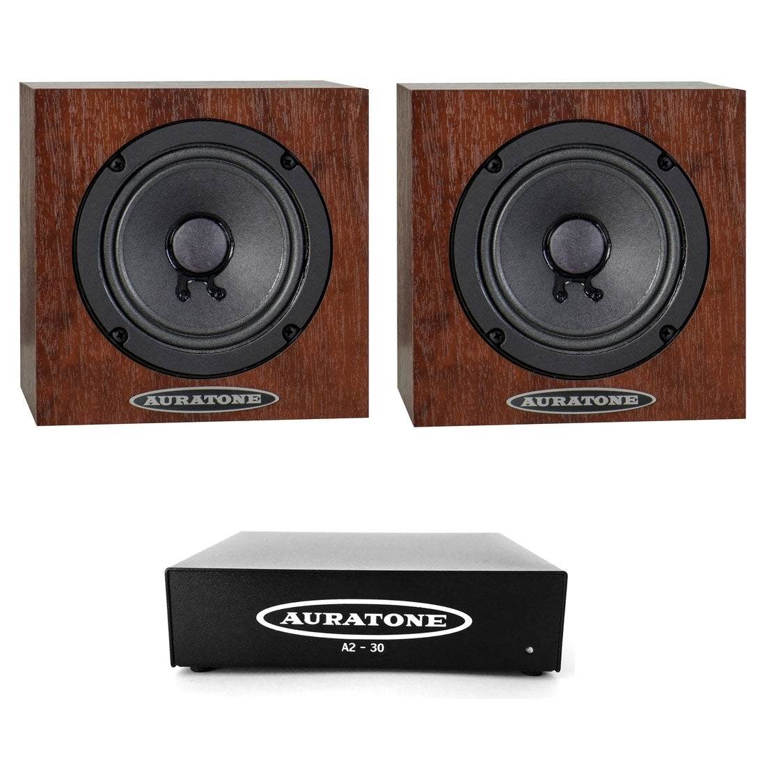 Auratone 5C Pair with A2-30 Amp Bundle - Mahogany
