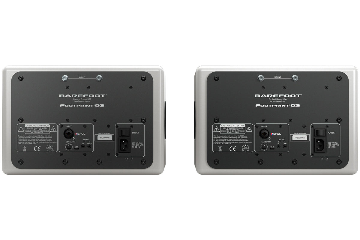 Barefoot Sound Footprint03 3-Way Active Studio Monitor - Pair, Linear White