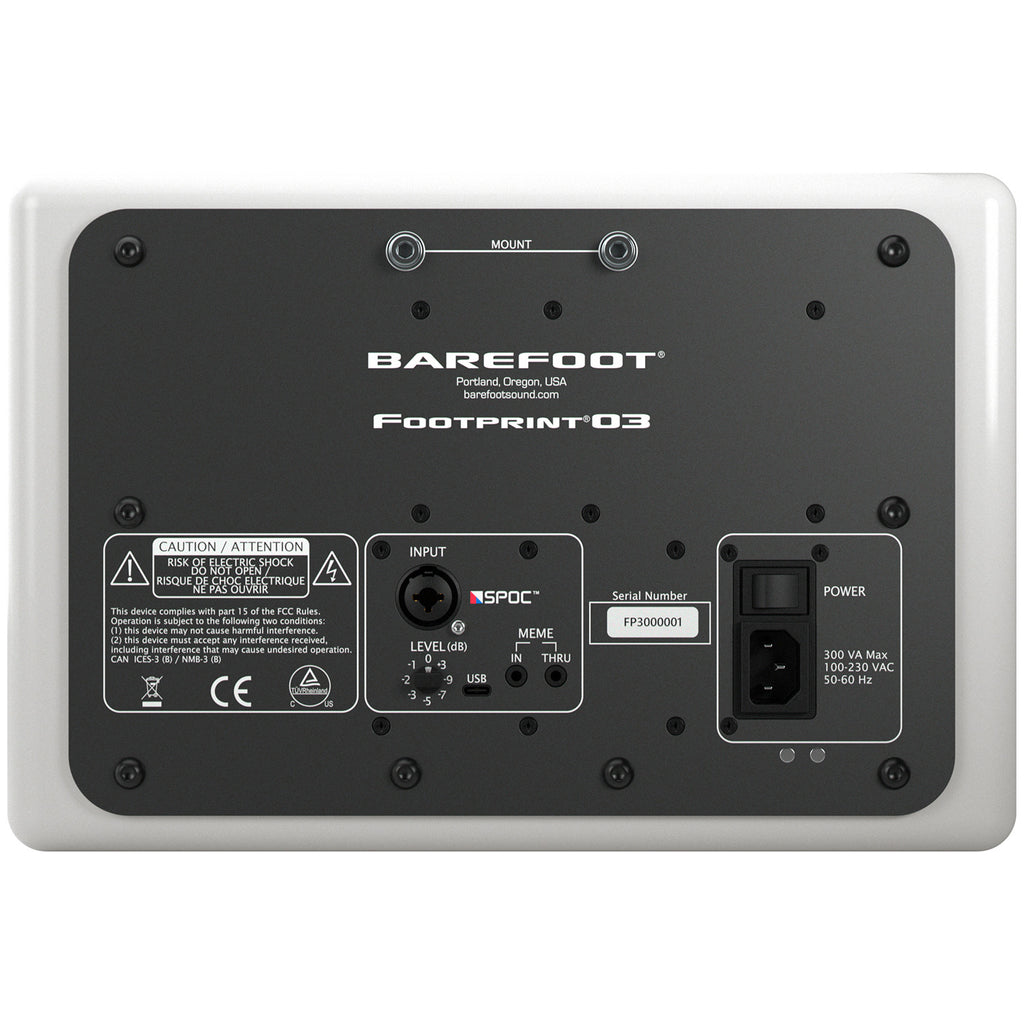 Barefoot Sound Footprint03 3-Way Active Studio Monitor - Pair, Linear White