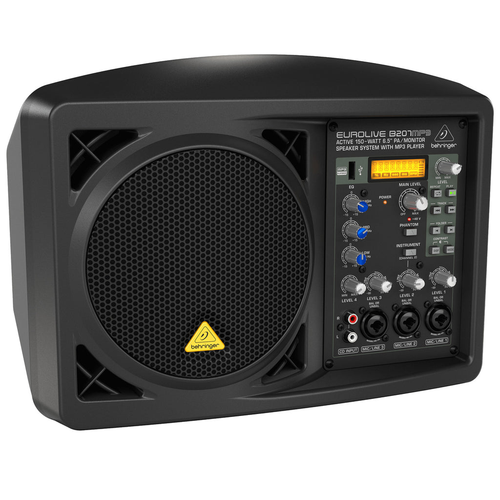 Behringer EUROLIVE B207MP3 Active 150 Watt 6.5" PA/Monitor Speaker System