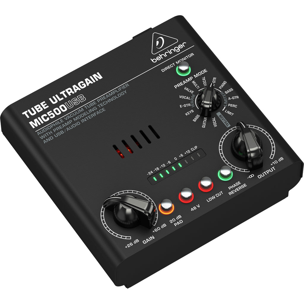 Behringer TUBE ULTRAGAIN MIC500USB Tube Preamp with USB Audio Interface