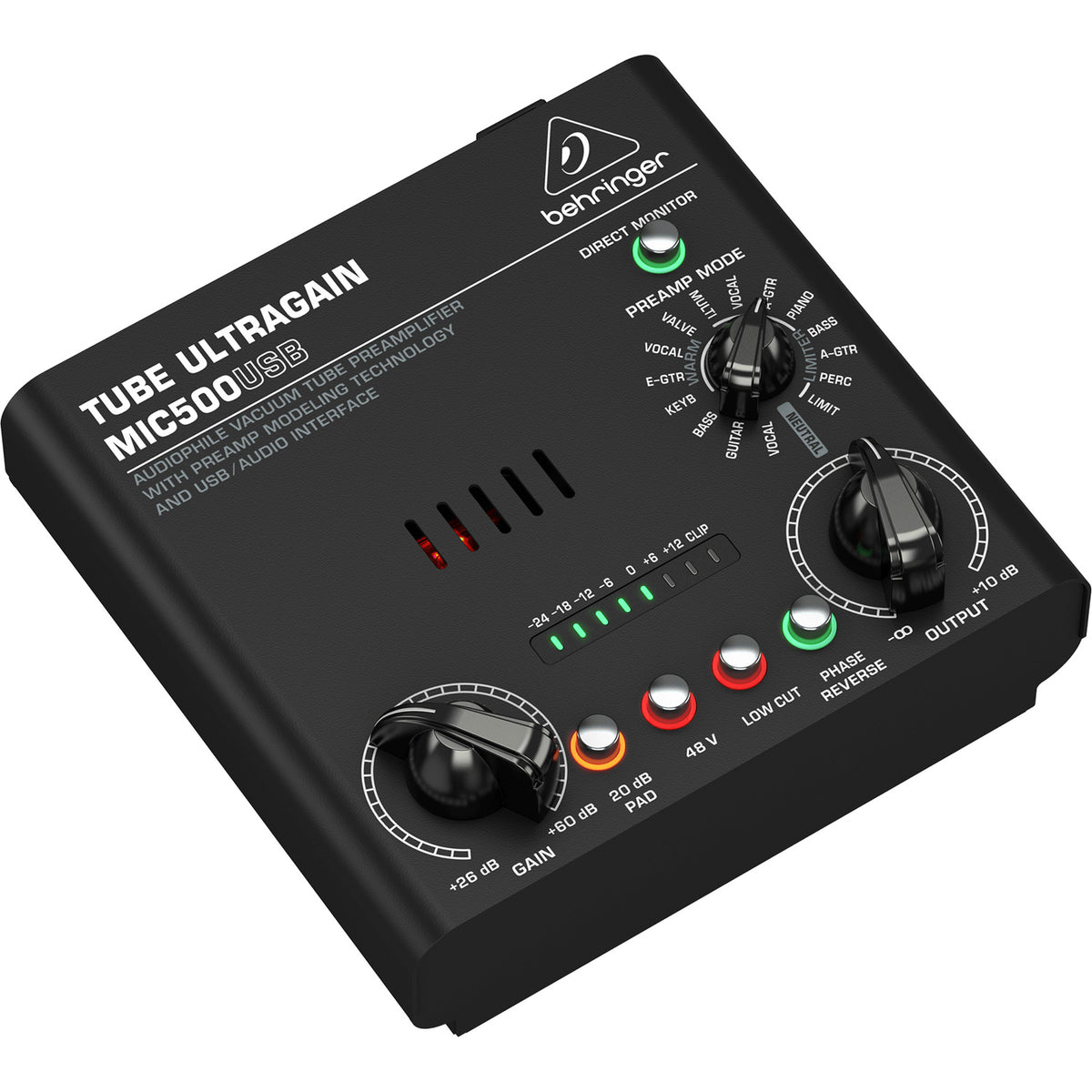 Behringer TUBE ULTRAGAIN MIC500USB Tube Preamp with USB Audio Interface