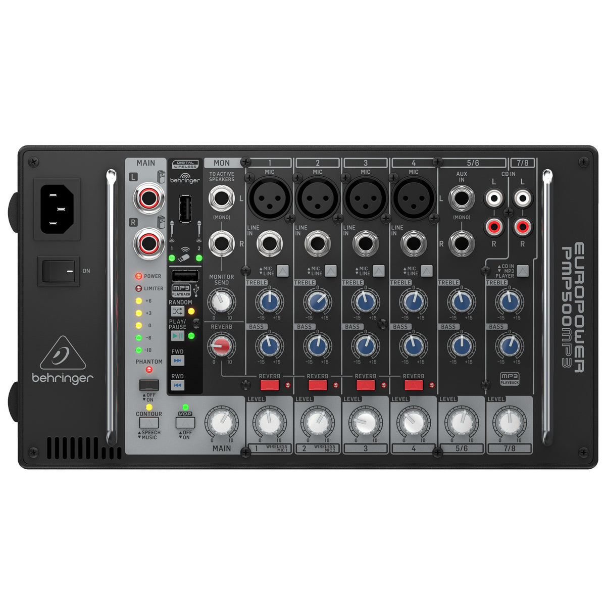 Behringer PMP500MP3 8-Channel Powered Mixer