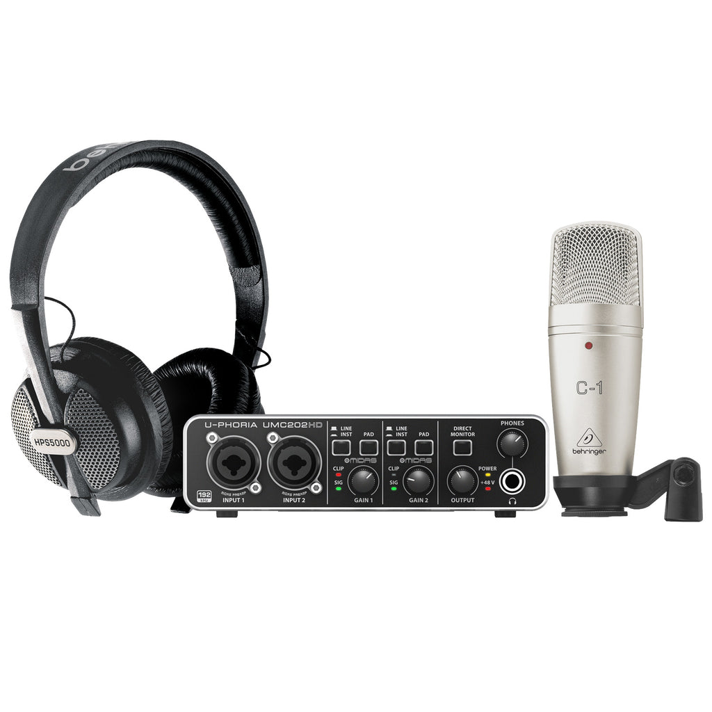 Behringer U-PHORIA STUDIO PRO Recording Bundle with Interface, Microphone and Headphones