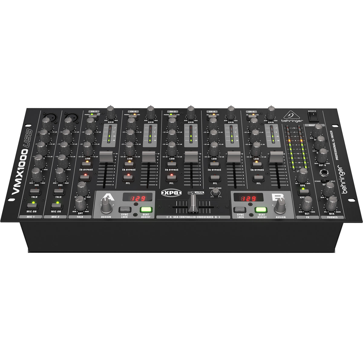 Behringer VMX1000USB Professional 7-Channel Rack-Mount DJ Mixer