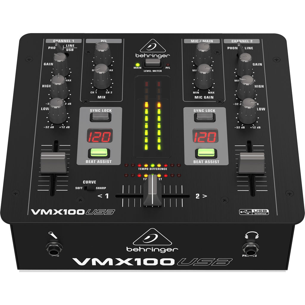 Behringer VMX100USB Professional 2-Channel DJ Mixer