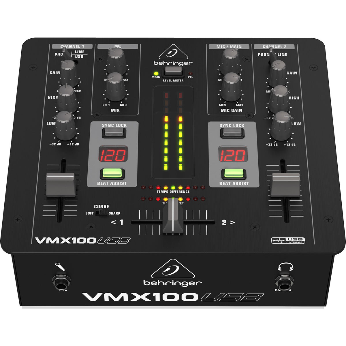 Behringer VMX100USB Professional 2-Channel DJ Mixer