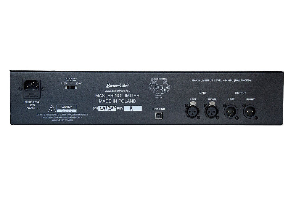 Bettermaker Mastering Limiter with Plug-in Control
