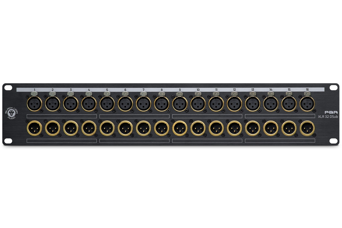 Black Lion Audio PBR XLR 32 DSub 32-Point Gold-Plated XLR/DB25 Patch Bay
