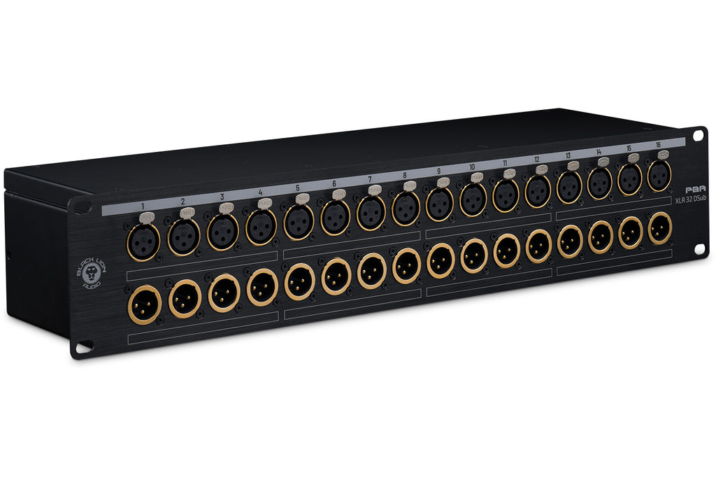 Black Lion Audio PBR XLR 32 DSub 32-Point Gold-Plated XLR/DB25 Patch Bay