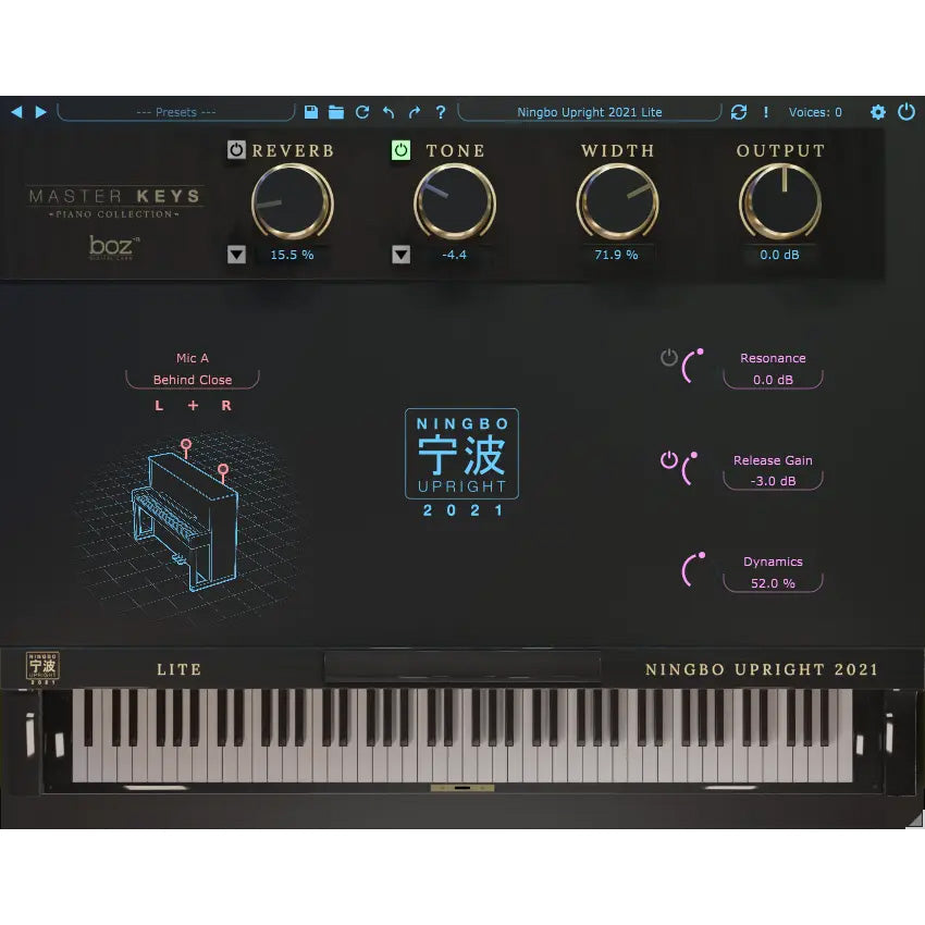 Boz Digital Ningbo Upright 2021 Lite Piano Virtual Instrument - Electronic Delivery