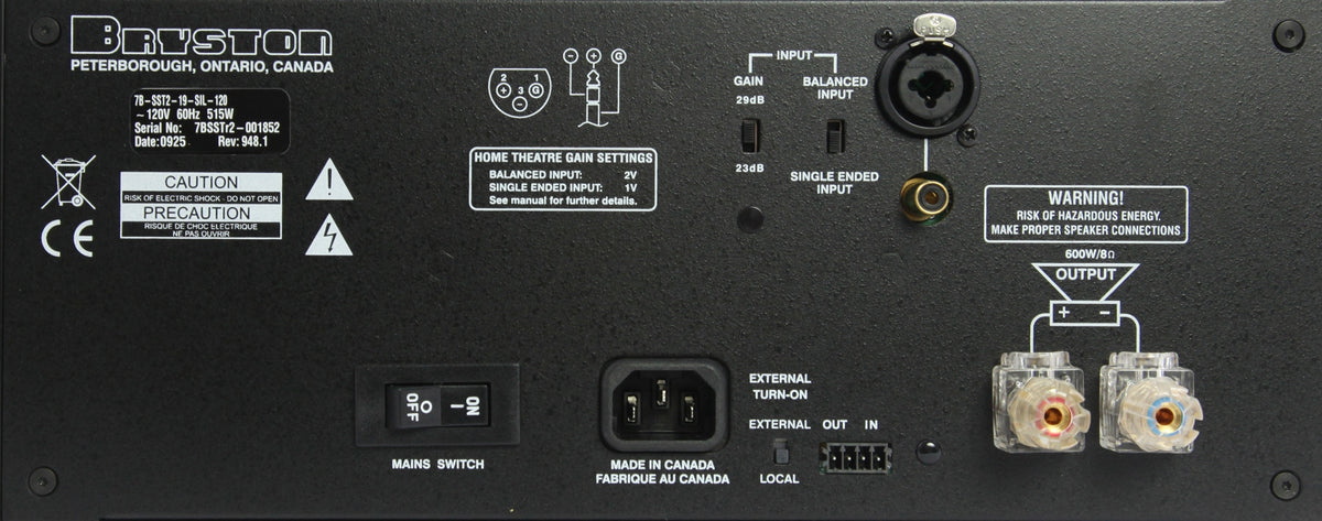 Bryston 7B SST2 Pro Mono Power Amplifier