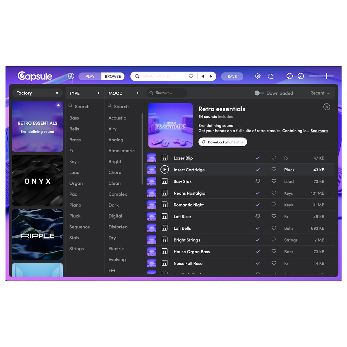 Capsule Audio Retro Essentials Virtual Sound Library - Electronic Delivery