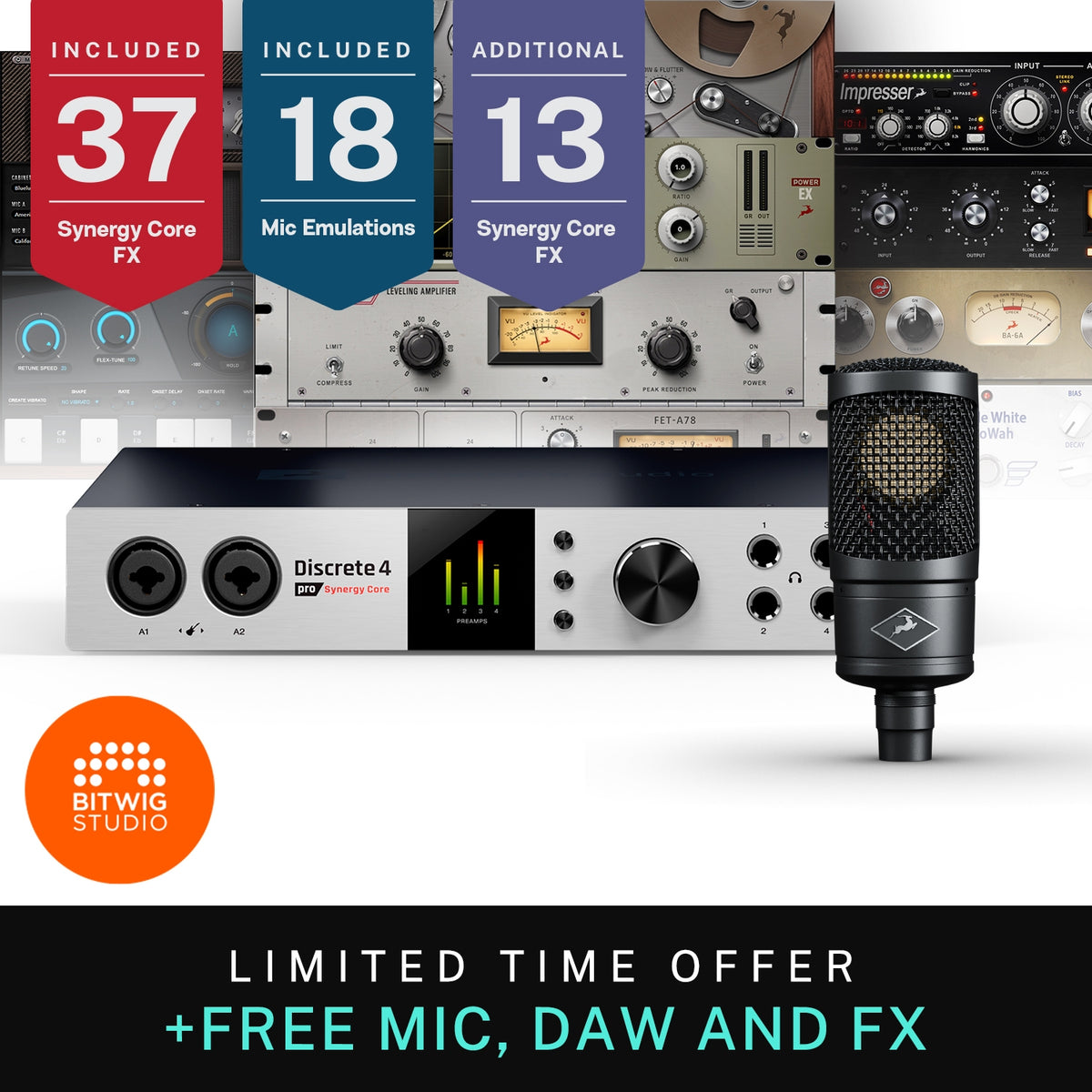 Antelope Audio Discrete 4 Pro Synergy Core 14x20 Thunderbolt/USB Interface