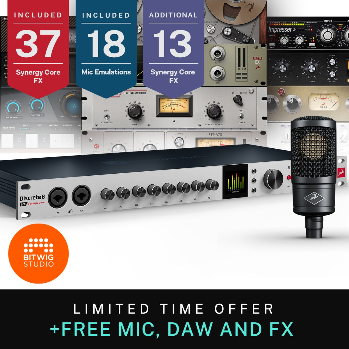 Antelope Audio Discrete 8 Pro Synergy Core 26x32 Thunderbolt/USB Interface