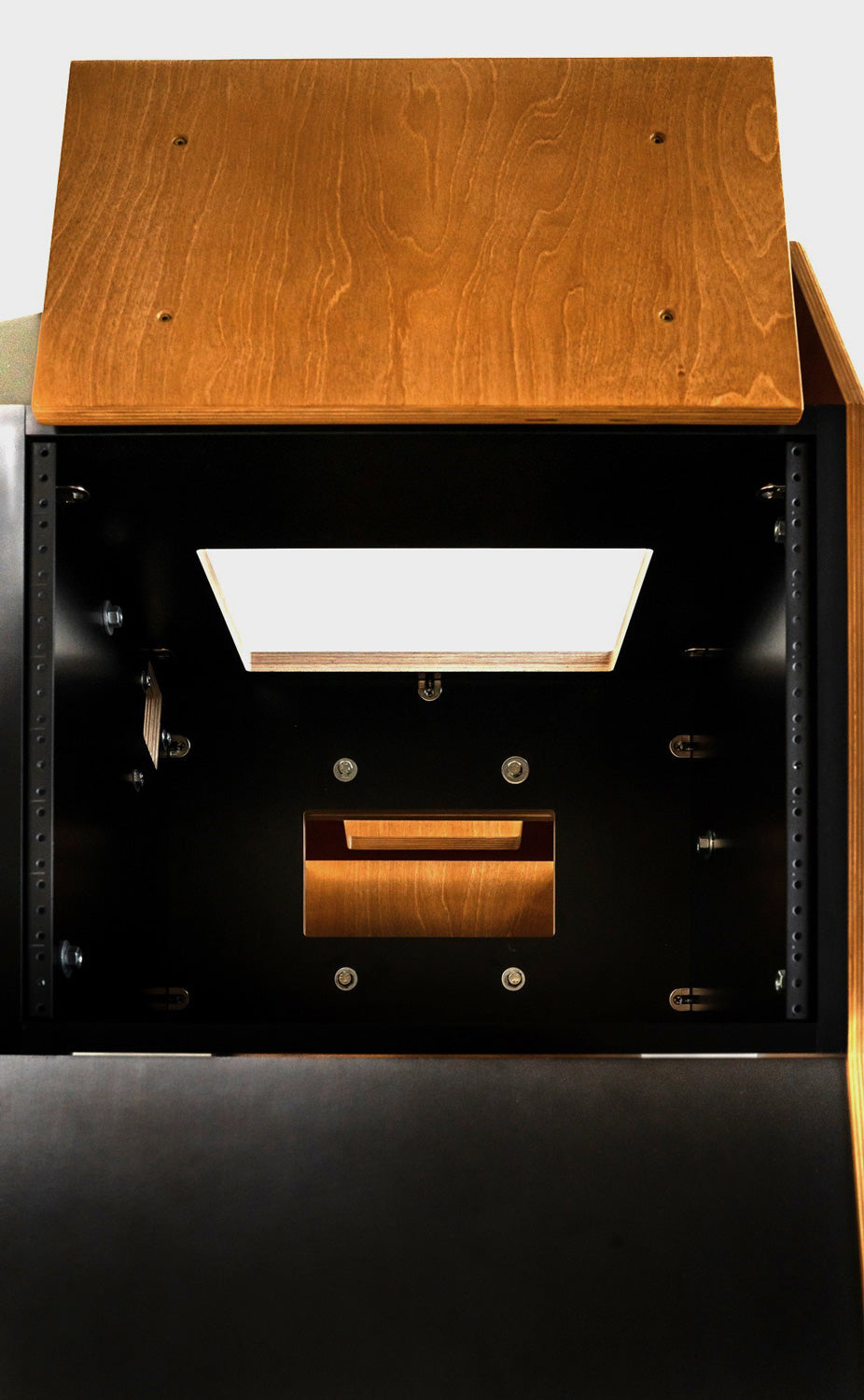 Dangerfox Genesis SplitBay 16U 42" Straight Studio Desk - Walnut