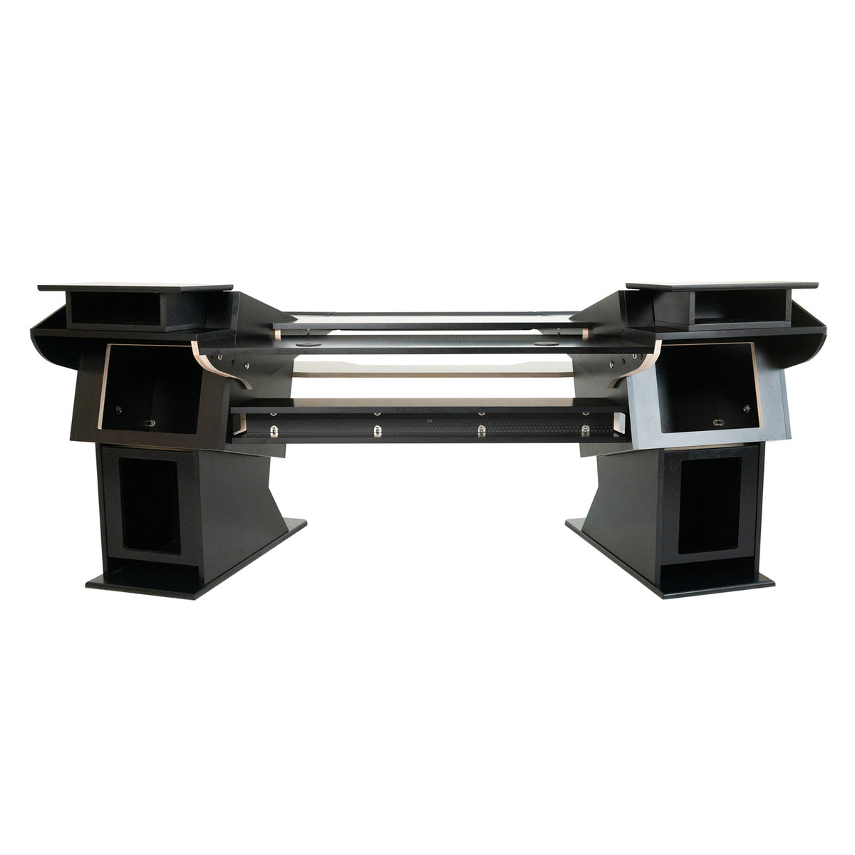 Dangerfox Genesis SplitBay 16U 36" Straight Studio Desk with Keyboard Tray - Midnight Black