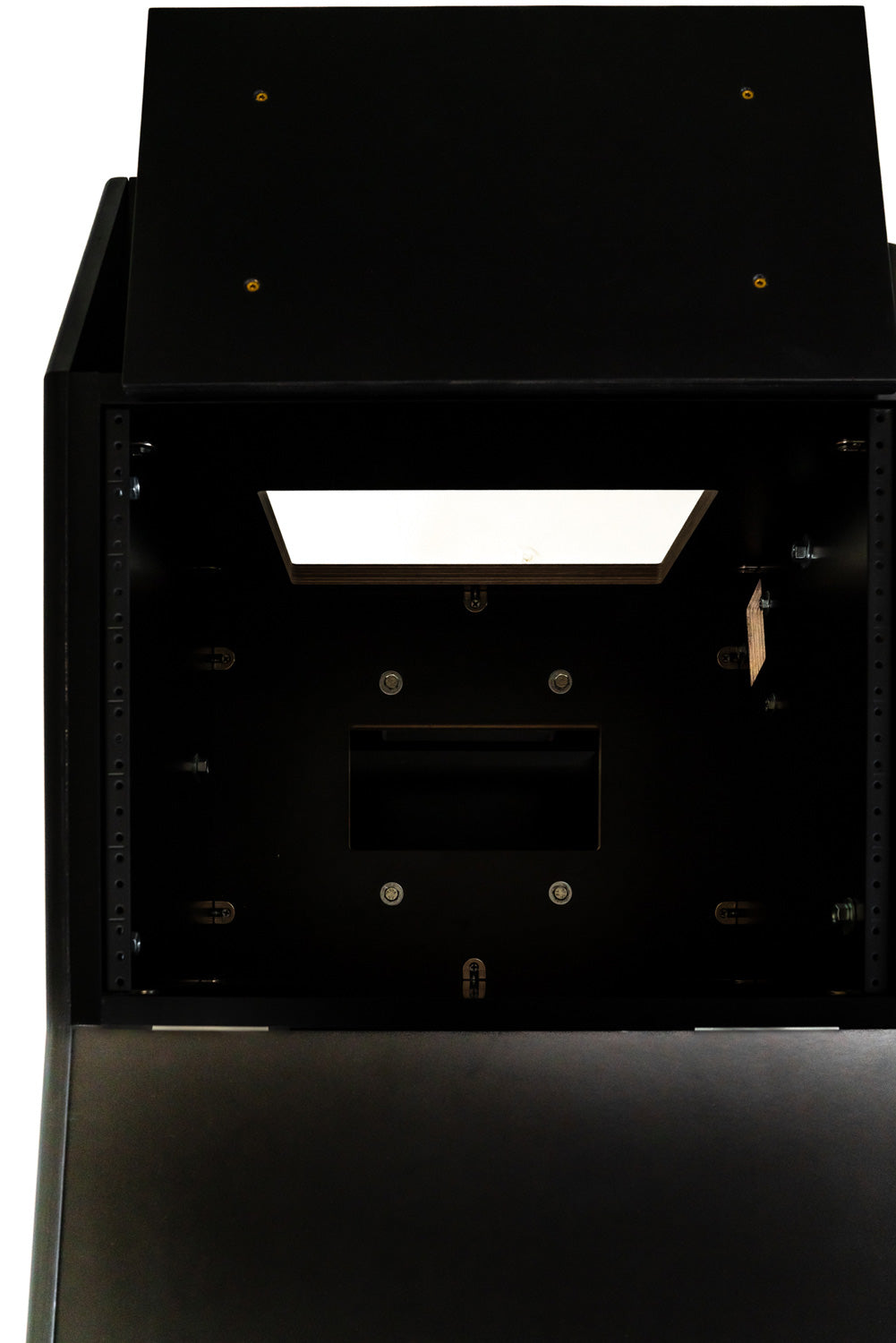 Dangerfox Genesis SplitBay 16U 36" Straight Studio Desk with Keyboard Tray - Midnight Black