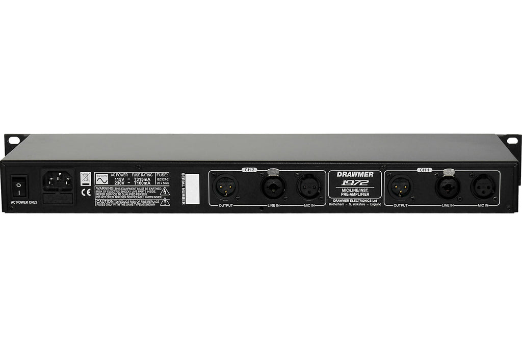 Drawmer 1972 2-Channel Dual Microphone/Line/Instrument Preamplifier