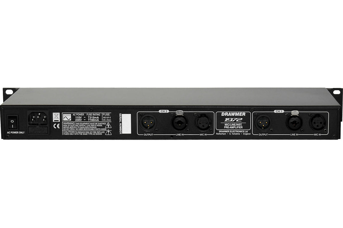 Drawmer 1972 2-Channel Dual Microphone/Line/Instrument Preamplifier