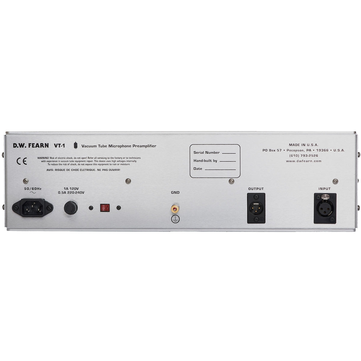 D.W. Fearn VT-1 Single-Channel Tube Microphone Preamp